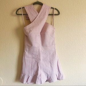 NWT Intermix Pink Halter Neck Plaid Romper